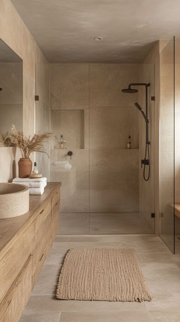 an airy desert inspired bathroom with a… an airy desert inspired bathroom with a…